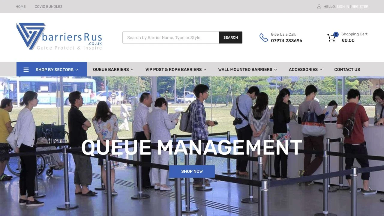 Homepage preview of Barriers R Us